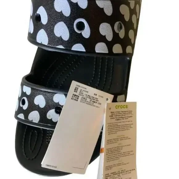 Crocs Heart Print Sandals Men's Size 15 Shoes NEW